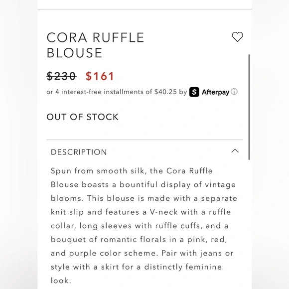 Johnny Was Silk Floral CORA RUFFLE BLOUSE - Picture 4 of 12
